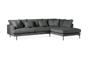 Menard 4-sits Högervänd L-formad Djup Schäslongsoffa i Manchester - Grå - Möbler - Soffa - Divansoffor & schäslongsoffa