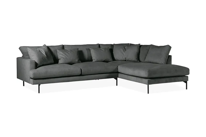 Menard 4-sits Högervänd L-formad Djup Schäslongsoffa i Manchester - Grå - Möbler - Soffa - Divansoffor & schäslongsoffa