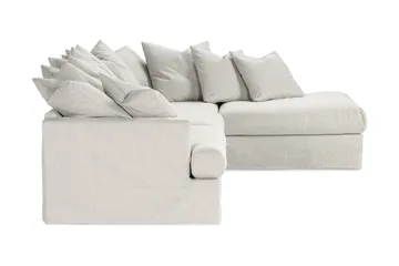 Menard 4-sits Högervänd L-formad Djup Schäslongsoffa i Tyg - Ljusgrå - Möbler - Soffa - Divansoffor & schäslongsoffa
