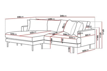 Menard 4-sits Vänstervänd L-formad Divansoffa i Manchester - Beige - Möbler - Soffa - Divansoffor & schäslongsoffa - 4 sits soffa med divan