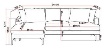 Menard 4-sits Vänstervänd L-formad Djup Divansoffa i Tyg - Beige - Möbler - Soffa - Divansoffor & schäslongsoffa