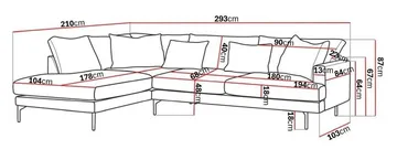 Menard 4-sits Vänstervänd L-formad Djup Schäslongsoffa i Manchester - Brun - Möbler - Soffa - Divansoffor & schäslongsoffa