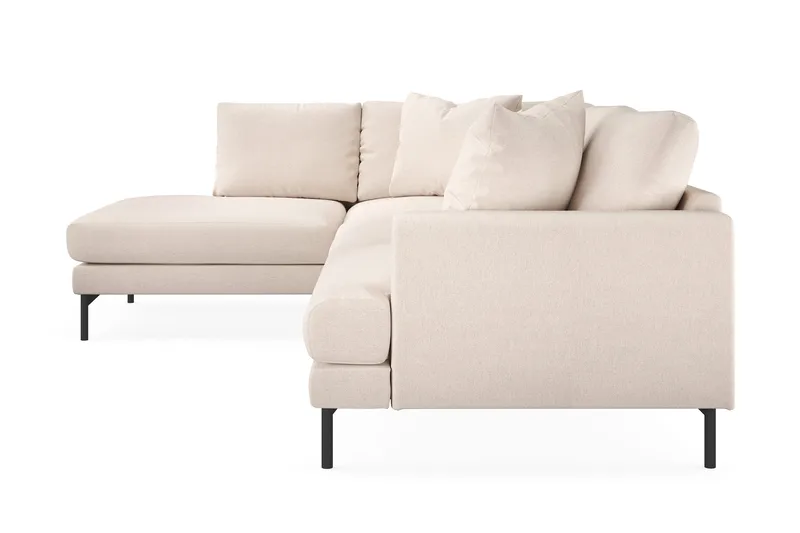 Menard 4-sits Vänstervänd L-formad Djup Schäslongsoffa i Tyg - Beige - Möbler - Soffa - Divansoffor & schäslongsoffa