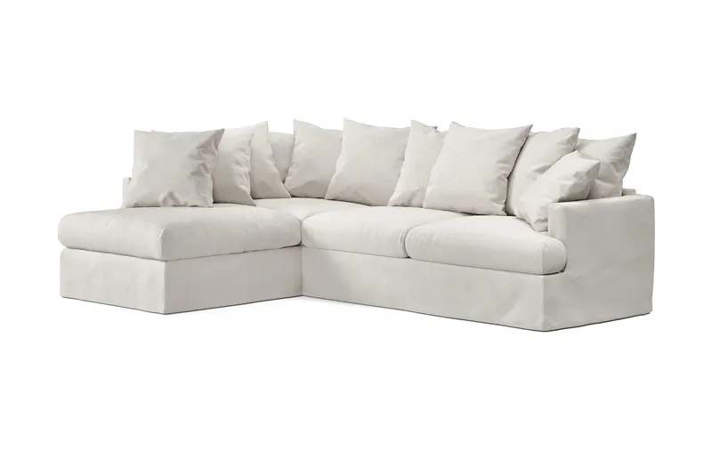 Menard 4-sits Vänstervänd L-formad Djup Schäslongsoffa i Tyg - Beige - Möbler - Soffa - Divansoffor & schäslongsoffa - 4 sits soffa med divan