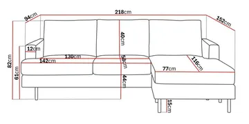 Menard Compact 3-sits Högervänd L-formad Divansoffa i Manchester - Mörkgrön - Möbler - Soffa - Divansoffor & schäslongsoffa