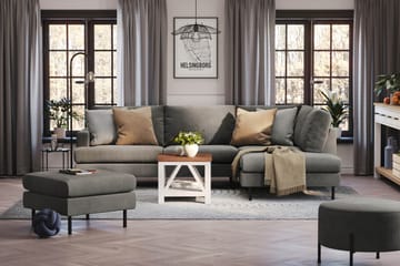 Menard Compact 4-sits Högervänd L-formad Schäslongsoffa i Manchester - Grå - Möbler - Soffa - Divansoffor & schäslongsoffa