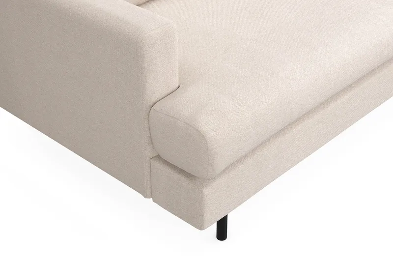 Menard Compact 4-sits Högervänd L-formad Schäslongsoffa i Tyg - Beige - Möbler - Soffa - Divansoffor & schäslongsoffa