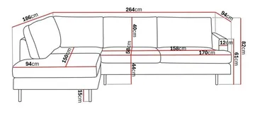 Menard Compact 4-sits Vänstervänd L-formad Schäslongsoffa i Manchester - Mörkgrön - Möbler - Soffa - Divansoffor & schäslongsoffa