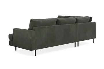 Menard Compact 4-sits Vänstervänd L-formad Schäslongsoffa i Manchester - Mörkgrön - Möbler - Soffa - Divansoffor & schäslongsoffa
