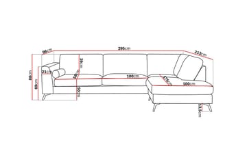Ocean Lyx 4-sits Soffa med Schäslong Höger - Brun - Möbler - Soffa - Divansoffor & schäslongsoffa