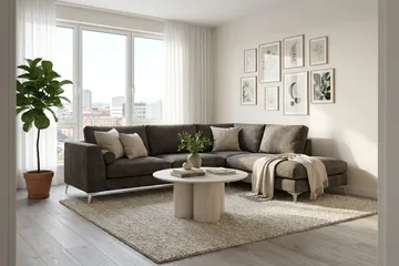 Ocean Lyx 4-sits Soffa med Schäslong Höger - Brun - Möbler - Soffa - Divansoffor & schäslongsoffa