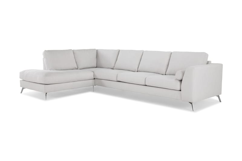 Ocean Lyx 4-sits Vänstervänd L-formad Schäslongsoffa i Tyg - Ljusgrå - Möbler - Soffa - Divansoffor & schäslongsoffa
