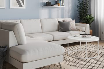 Ocean Lyx 4-sits Vänstervänd L-formad Schäslongsoffa i Tyg - Ljusgrå - Möbler - Soffa - Divansoffor & schäslongsoffa