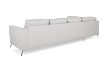 Ocean Lyx 4-sits Vänstervänd L-formad Schäslongsoffa i Tyg - Ljusgrå - Möbler - Soffa - Divansoffor & schäslongsoffa