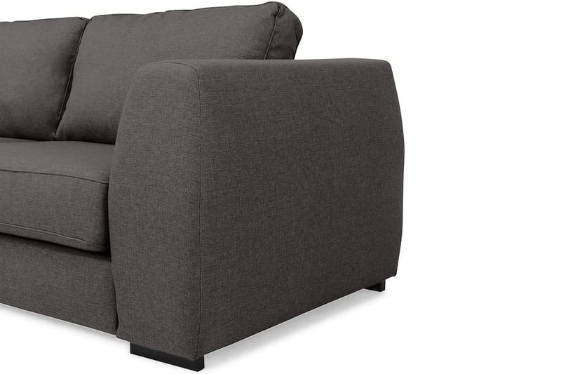 Optus 4-sits Vänstervänd L-formad Schäslongsoffa i Tyg - Mörkgrå - Möbler - Soffa - Divansoffor & schäslongsoffa