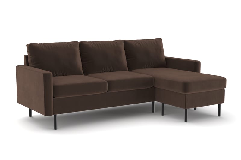 Peppe 3-sits Vändbar L-formad Divansoffa i Manchester - Brun - Möbler - Soffa - Divansoffor & schäslongsoffa