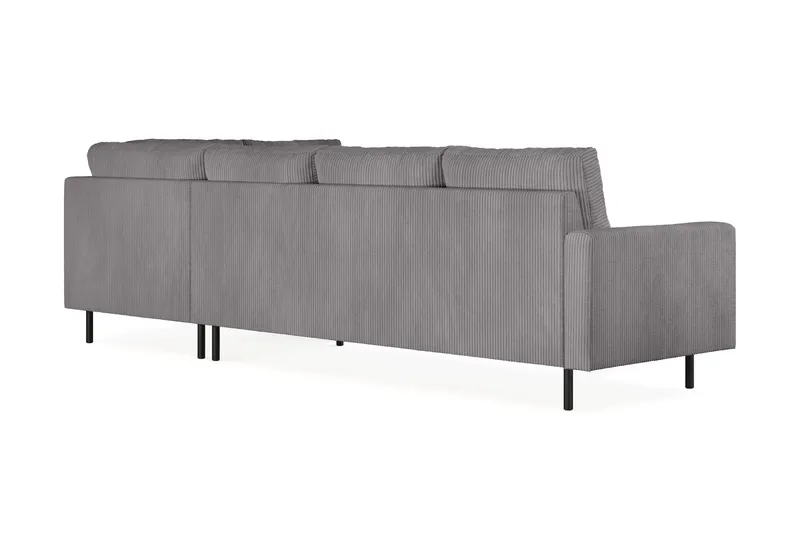 Peppe 4-sits Högervänd L-formad Schäslongsoffa i Manchester - Mörkgrå - Möbler - Soffa - Divansoffor & schäslongsoffa