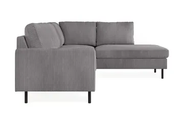 Peppe 4-sits Högervänd L-formad Schäslongsoffa i Manchester - Mörkgrå - Möbler - Soffa - Divansoffor & schäslongsoffa
