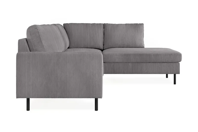 Peppe 4-sits Högervänd L-formad Schäslongsoffa i Manchester - Mörkgrå - Möbler - Soffa - Divansoffor & schäslongsoffa