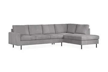 Peppe 4-sits Högervänd L-formad Schäslongsoffa i Manchester - Mörkgrå - Möbler - Soffa - Divansoffor & schäslongsoffa