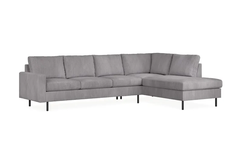 Peppe 4-sits Högervänd L-formad Schäslongsoffa i Manchester - Mörkgrå - Möbler - Soffa - Divansoffor & schäslongsoffa