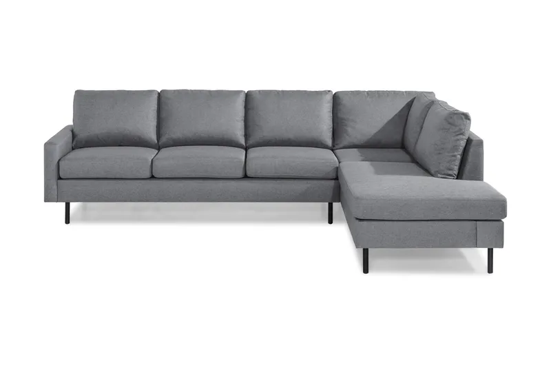 Peppe 4-sits Högervänd L-formad Schäslongsoffa i Tyg, Ljusgrå
