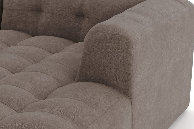 Puffy 3-sits bubblig soffa med divan höger - Brun - Möbler - Soffa - Divansoffor & schäslongsoffa