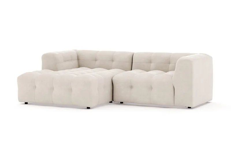 Puffy 3-sits bubblig soffa med divan vänster - Beige - Möbler - Soffa - Divansoffor & schäslongsoffa