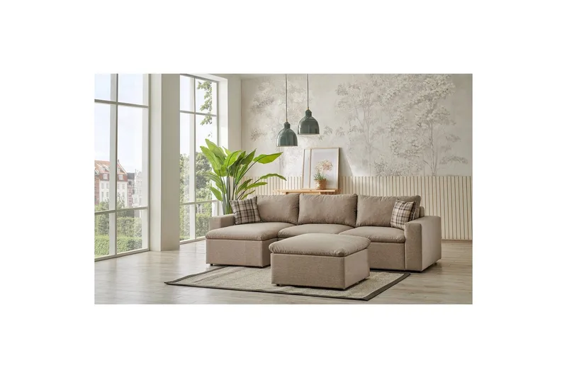 Rivran Soffa med Divan 4-sits, Cream
