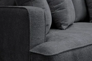 Rossita 4-sits Högervänd L-formad Djup Schäslongsoffa i Chenille - Trenza 01, Svart Chenille - Möbler - Soffa - Divansoffor & schäslongsoffa