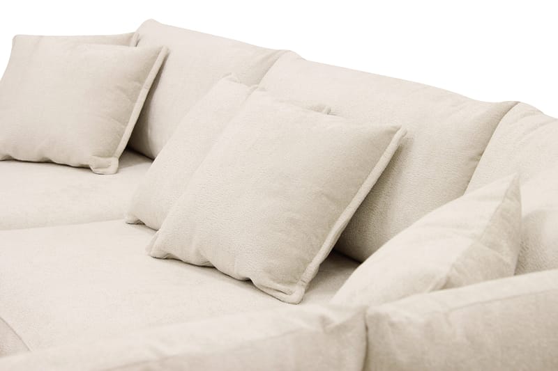 Rossita Lyx 4-sits Högervänd L-formad Extra Djup Schäslongsoffa i Chenille - Trenza 06, Beige Chenille - Möbler - Soffa - Divansoffor & schäslongsoffa