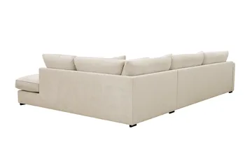 Rossita Lyx 4-sits Högervänd L-formad Extra Djup Schäslongsoffa i Chenille - Trenza 06, Beige Chenille - Möbler - Soffa - Divansoffor & schäslongsoffa