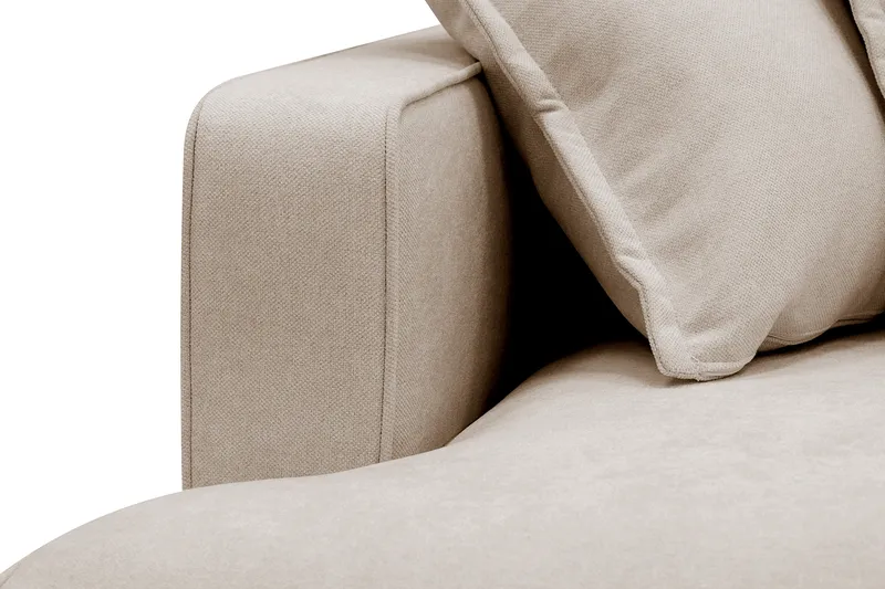 Rossita Lyx 4-sits Högervänd L-formad Extra Djup Schäslongsoffa i Tyg - Beige Tyg - Möbler - Soffa - Divansoffor & schäslongsoffa