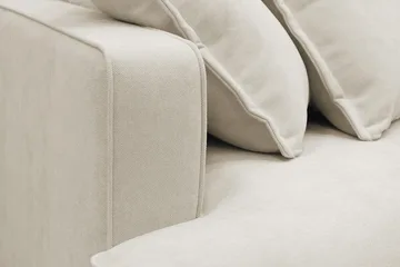 Rossita Lyx 4-sits Högervänd L-formad Extra Djup Schäslongsoffa i Tyg - Beige Tyg - Möbler - Soffa - Divansoffor & schäslongsoffa