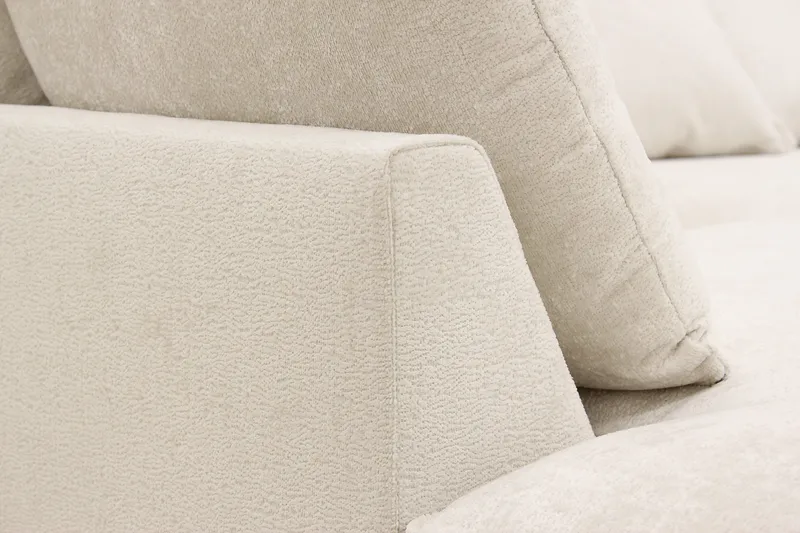 Rossita Lyx 4-sits Vänstervänd L-formad Extra Djup Schäslongsoffa i Chenille - Beige Chenille - Möbler - Soffa - Divansoffor & schäslongsoffa
