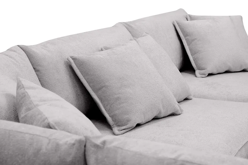 Rossita Lyx 4-sits Vänstervänd L-formad Extra Djup Schäslongsoffa i Chenille - Grå Chenille - Möbler - Soffa - Divansoffor & schäslongsoffa