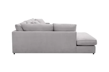 Rossita Lyx 4-sits Vänstervänd L-formad Extra Djup Schäslongsoffa i Chenille - Grå Chenille - Möbler - Soffa - Divansoffor & schäslongsoffa