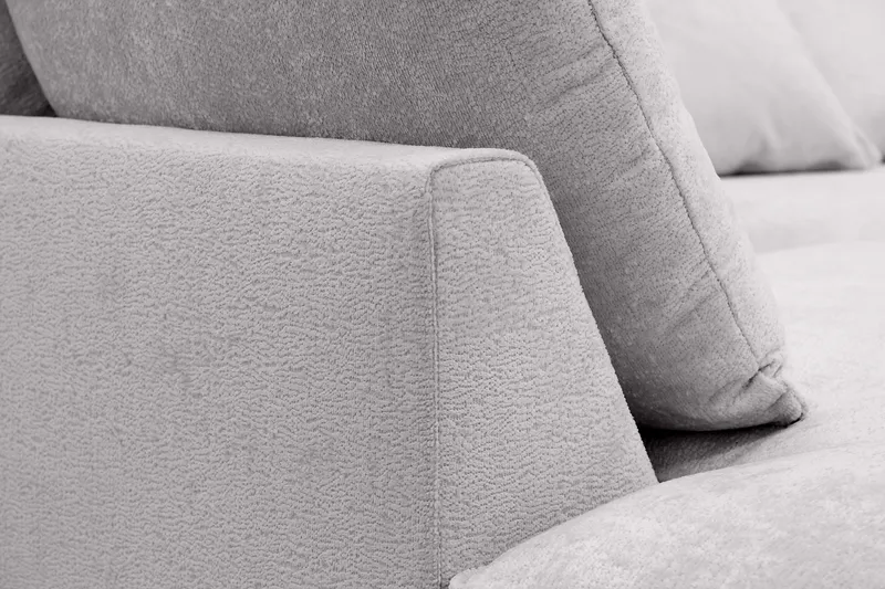 Rossita Lyx 4-sits Vänstervänd L-formad Extra Djup Schäslongsoffa i Chenille - Grå Chenille - Möbler - Soffa - Divansoffor & schäslongsoffa