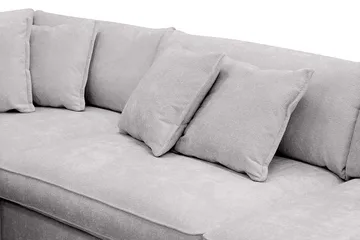 Rossita Lyx 4-sits Vänstervänd L-formad Extra Djup Schäslongsoffa i Chenille - Grå Chenille - Möbler - Soffa - Divansoffor & schäslongsoffa