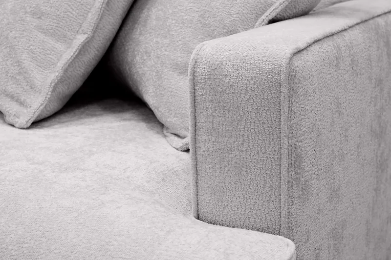 Rossita Lyx 4-sits Vänstervänd L-formad Extra Djup Schäslongsoffa i Chenille - Grå Chenille - Möbler - Soffa - Divansoffor & schäslongsoffa