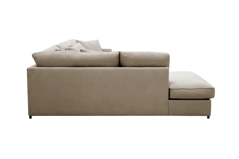 Rossita Lyx 4-sits Vänstervänd L-formad Extra Djup Schäslongsoffa i Tyg - Brun Tyg - Möbler - Soffa - Divansoffor & schäslongsoffa