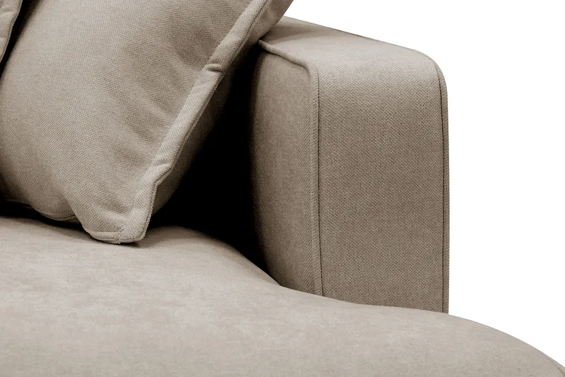 Rossita Lyx 4-sits Vänstervänd L-formad Extra Djup Schäslongsoffa i Tyg - Brun Tyg - Möbler - Soffa - Divansoffor & schäslongsoffa