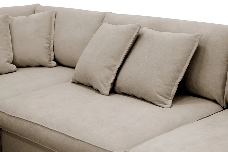 Rossita Lyx 4-sits Vänstervänd L-formad Extra Djup Schäslongsoffa i Tyg - Brun Tyg - Möbler - Soffa - Divansoffor & schäslongsoffa