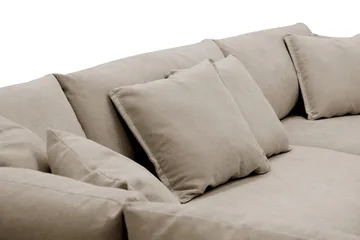 Rossita Lyx 4-sits Vänstervänd L-formad Extra Djup Schäslongsoffa i Tyg - Brun Tyg - Möbler - Soffa - Divansoffor & schäslongsoffa