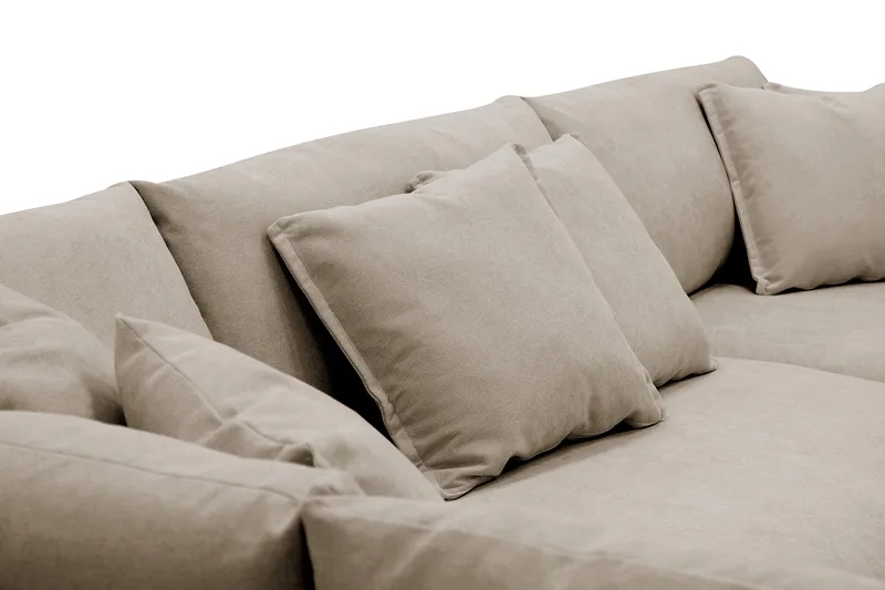 Rossita Lyx 4-sits Vänstervänd L-formad Extra Djup Schäslongsoffa i Tyg - Brun Tyg - Möbler - Soffa - Divansoffor & schäslongsoffa