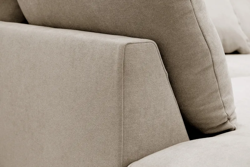 Rossita Lyx 4-sits Vänstervänd L-formad Extra Djup Schäslongsoffa i Tyg - Brun Tyg - Möbler - Soffa - Divansoffor & schäslongsoffa