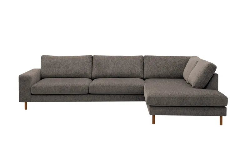 Scandi Djup 4-sits Soffa med Schäslong Höger i Chenille, Grå