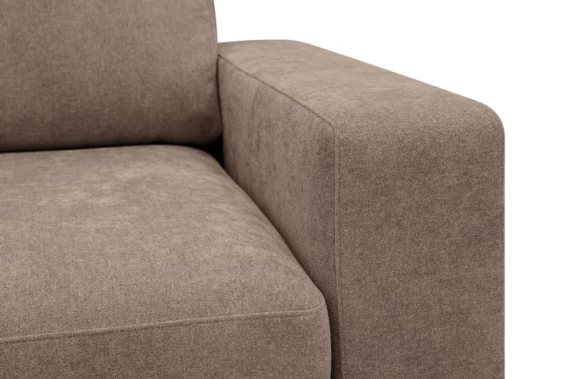 Scandi Djup 4-sits Soffa med Schäslong Vänster i Tyg - Mörkbrun - Möbler - Soffa - Divansoffor & schäslongsoffa