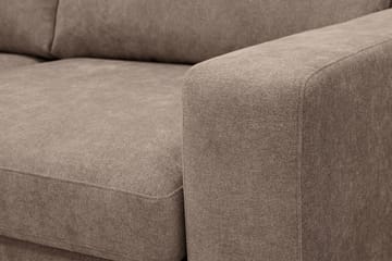 Scandi Djup 4-sits Soffa med Schäslong Vänster i Tyg - Mörkbrun - Möbler - Soffa - Divansoffor & schäslongsoffa