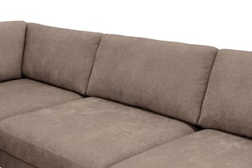Scandi Djup 4-sits Soffa med Schäslong Vänster i Tyg - Mörkbrun - Möbler - Soffa - Divansoffor & schäslongsoffa